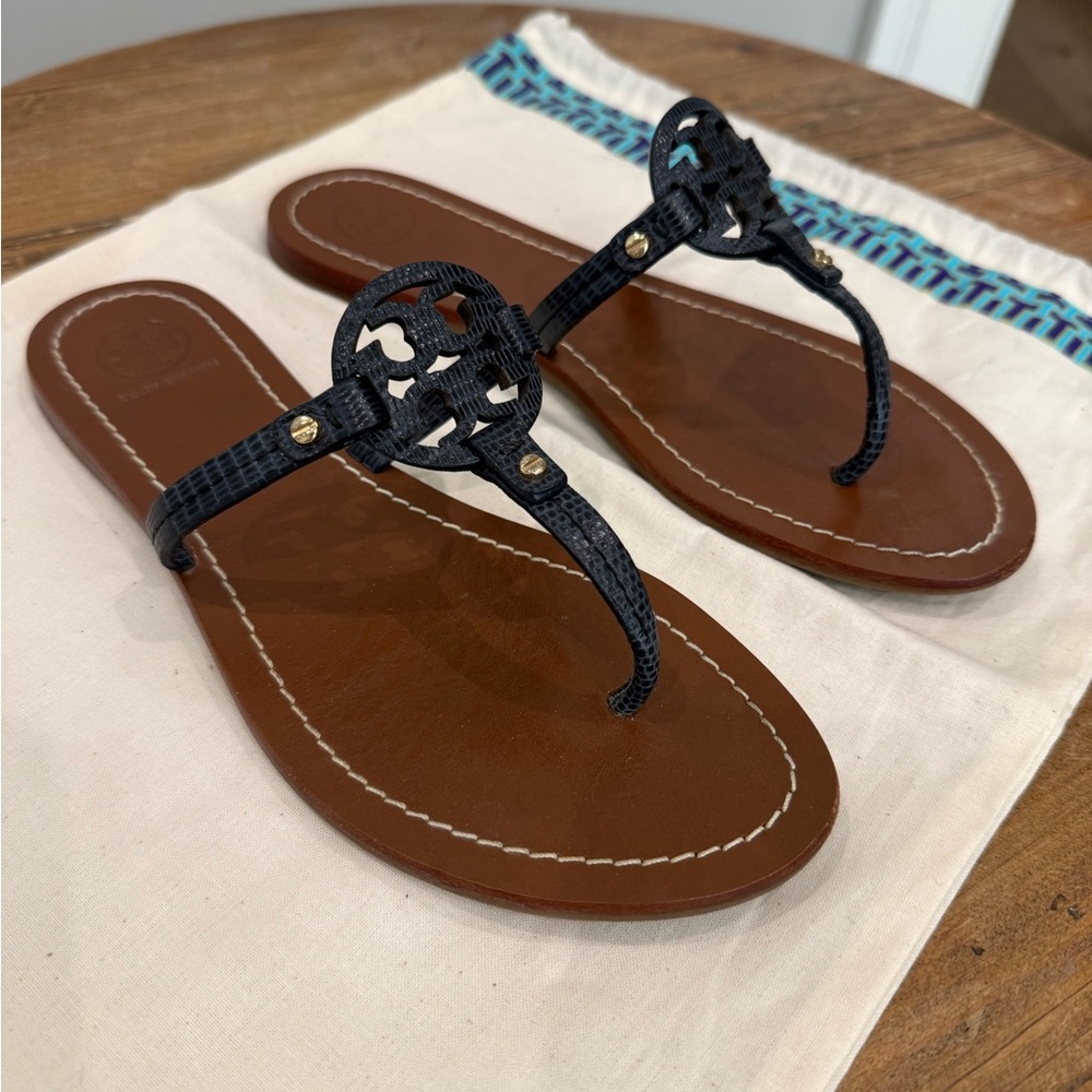 Tory Burch Navy Sandals - Picture 2 of 4